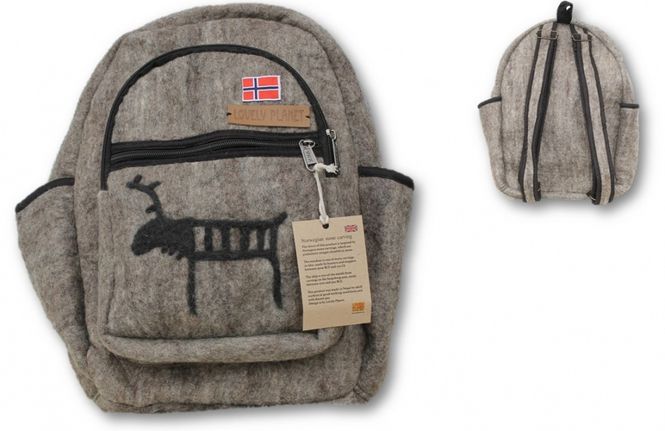 Hovedbilde Ryggsekk i ull med reinsdyr