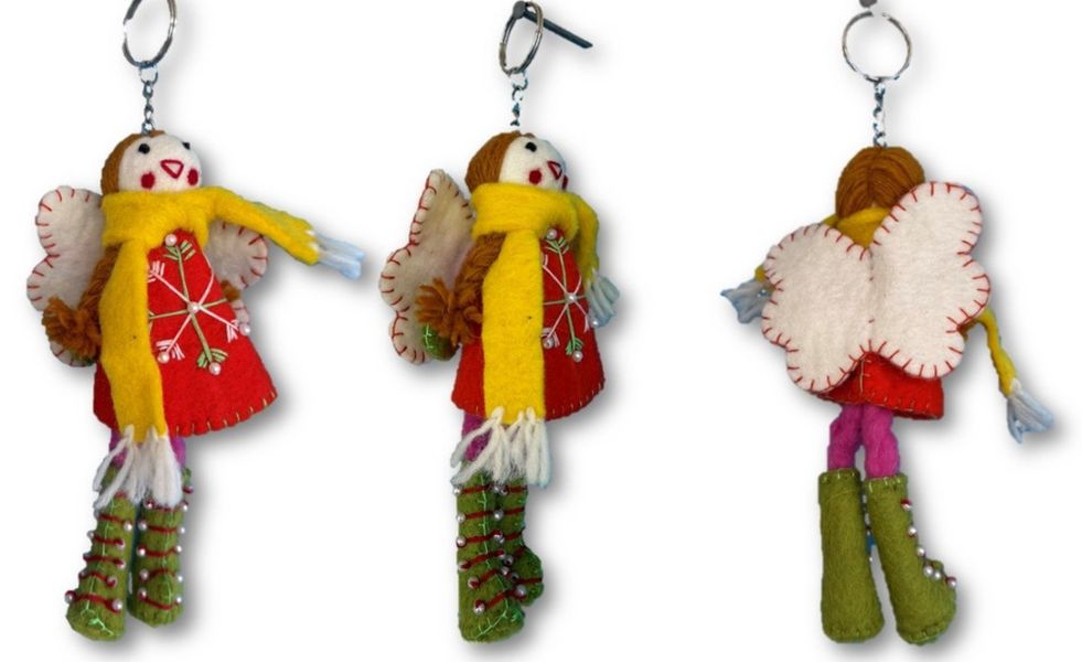 N&oslash;kkelring med fargerik alv 