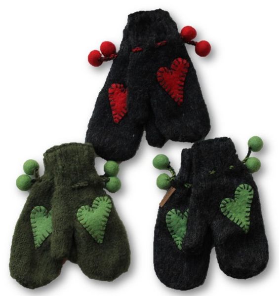 Votter med applikert hjerte