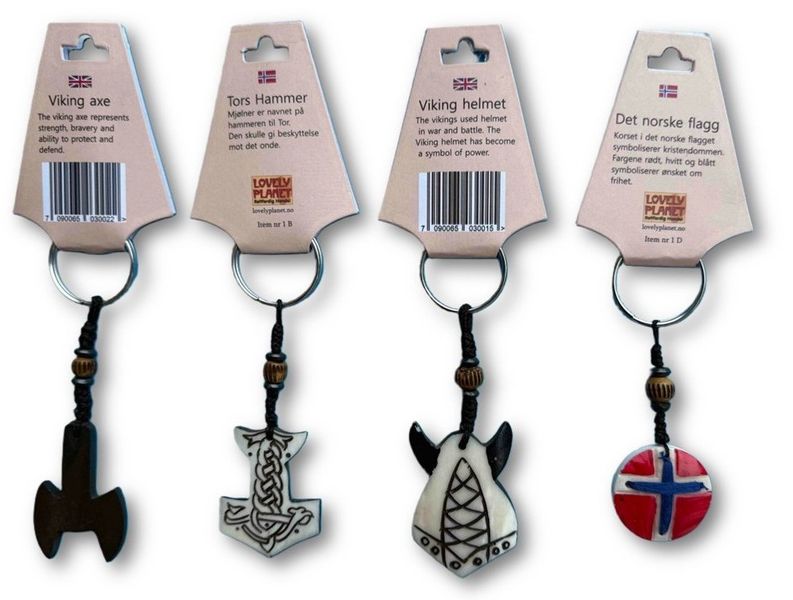 N&oslash;kkelringer i bein med norr&oslash;ne vikingsymboler